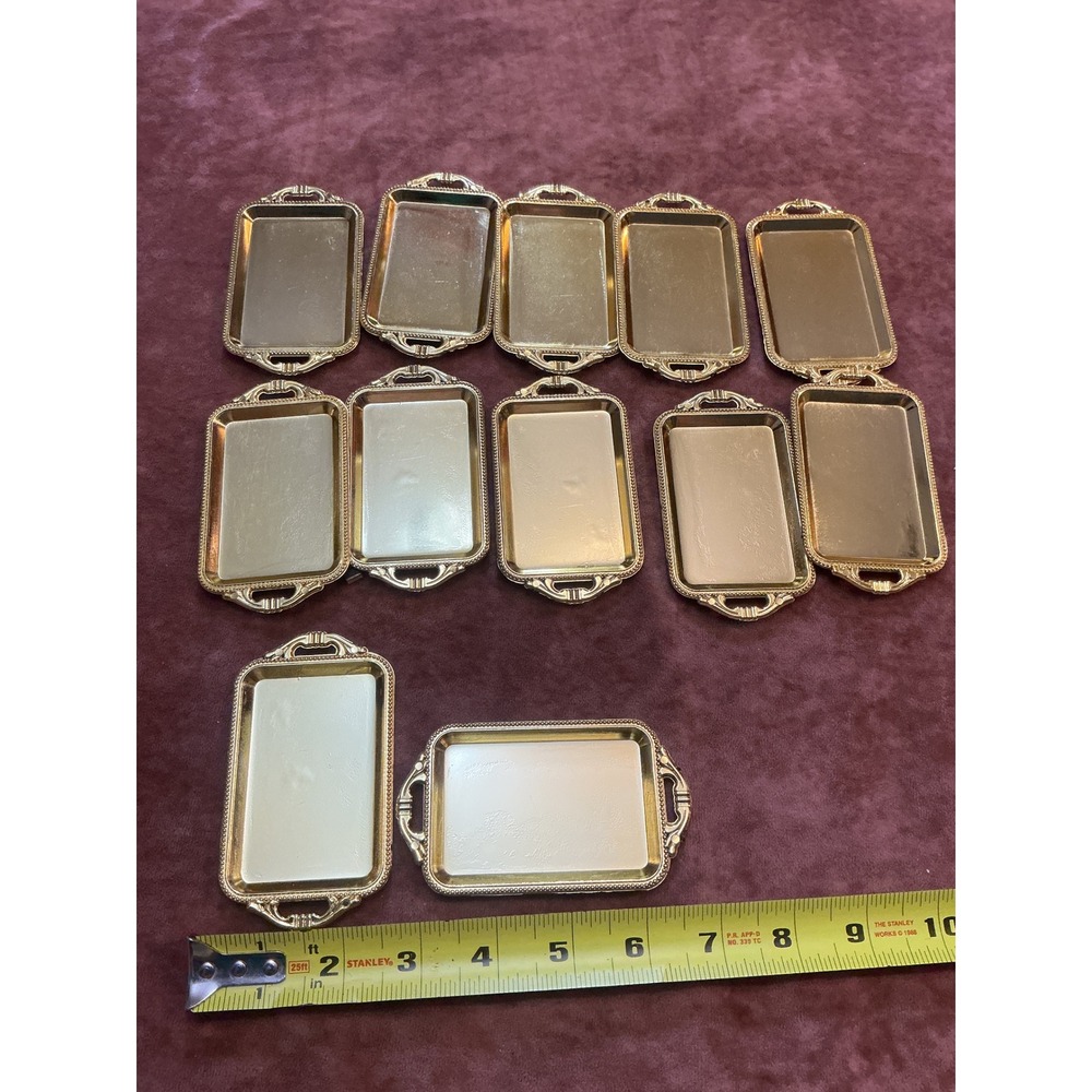 Gold Miniature Trays and Palestine Map Stands with Arabic Calligraphy Set